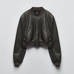 Zara Faux Leather Bomber